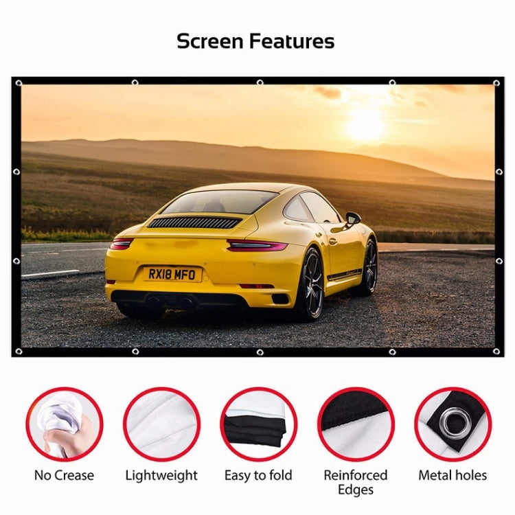 Simple Folding Thin Polyester Projector Film Curtain, Size:150 inch 4:3 - Film Curtains by buy2fix | Online Shopping UK | buy2fix