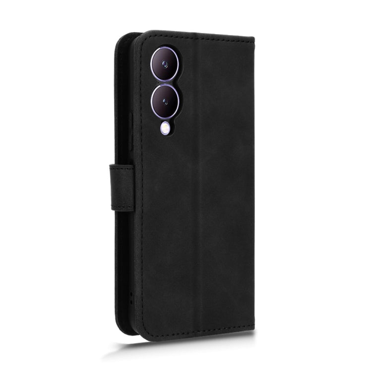 For vivo Y17s 4G Skin Feel Magnetic Flip Leather Phone Case(Black) - vivo Cases by buy2fix | Online Shopping UK | buy2fix
