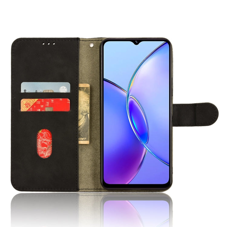 For vivo Y17s 4G Skin Feel Magnetic Flip Leather Phone Case(Black) - vivo Cases by buy2fix | Online Shopping UK | buy2fix