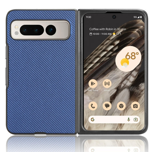 For Google Pixel Fold PU Leather PC Phone Case(Blue) by buy2fix