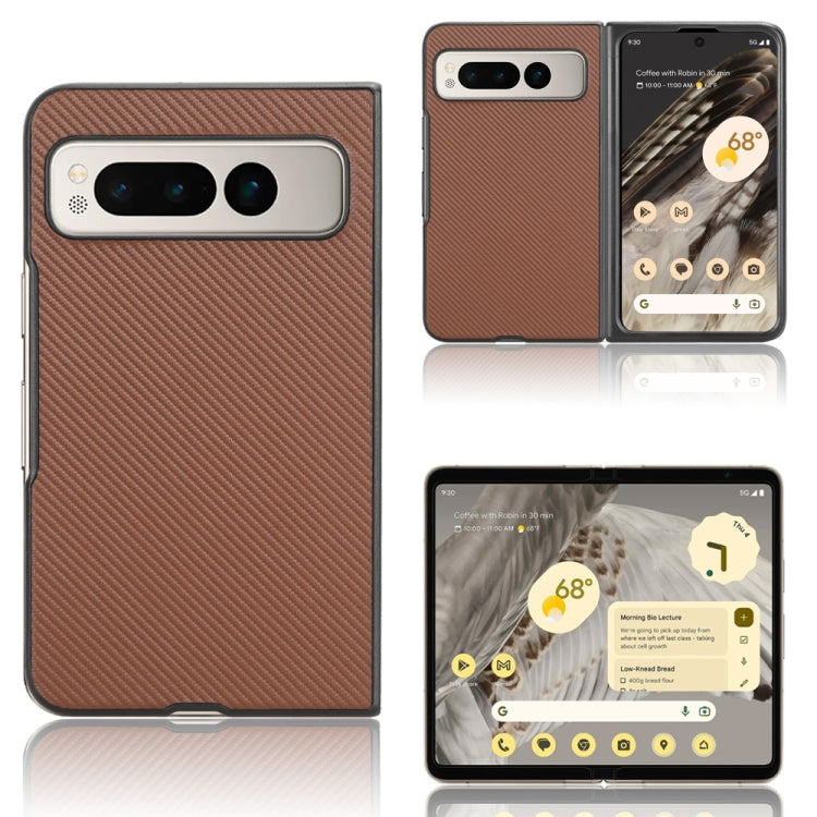 For Google Pixel Fold PU Leather PC Phone Case(Brown) - Google Cases by buy2fix | Online Shopping UK | buy2fix