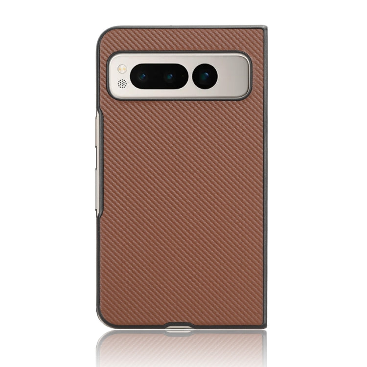 For Google Pixel Fold PU Leather PC Phone Case(Brown) - Google Cases by buy2fix | Online Shopping UK | buy2fix