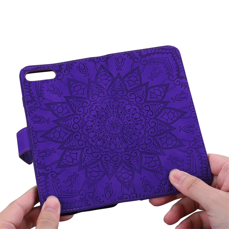 For Xiaomi Redmi Note 9 Pro Max Embossed Sunflower Pattern Horizontal Flip PU Leather Case with Holder & Card Slots & Wallet & Lanyard(Purple) - Huawei Cases by buy2fix | Online Shopping UK | buy2fix