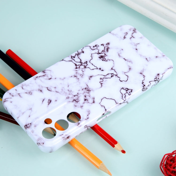 For Samsung Galaxy S23 Ultra 5G Marble Pattern Phone Case(Red White) by buy2fix