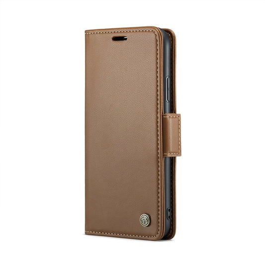 For iPhone XS Max CaseMe 023 Butterfly Buckle Litchi Texture RFID Anti-theft Leather Phone Case(Brown) by CaseMe