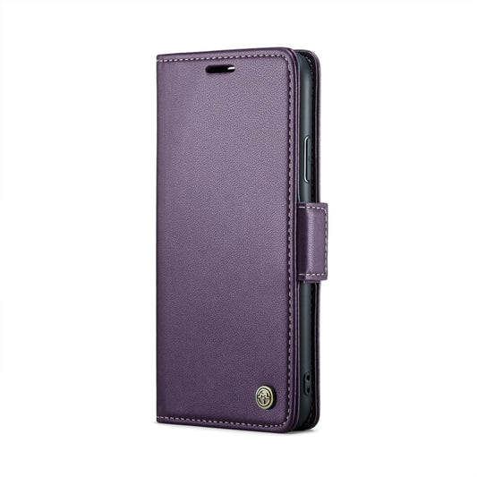 For iPhone XS CaseMe 023 Butterfly Buckle Litchi Texture RFID Anti-theft Leather Phone Case(Pearly Purple) by CaseMe