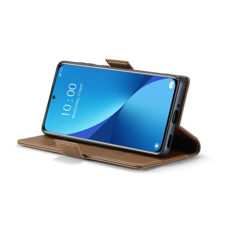 For Xiaomi 12 / 12X / 12S CaseMe 023 Butterfly Buckle Litchi Texture RFID Anti-theft Leather Phone Case(Brown) - Xiaomi Cases by CaseMe | Online Shopping UK | buy2fix