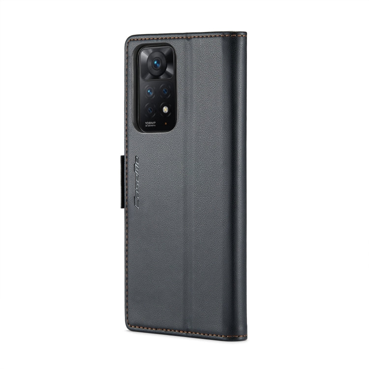 For Xiaomi Redmi Note 11 Pro 5G Global CaseMe 023 Butterfly Buckle Litchi Texture RFID Anti-theft Leather Phone Case(Black) - Xiaomi Cases by CaseMe | Online Shopping UK | buy2fix