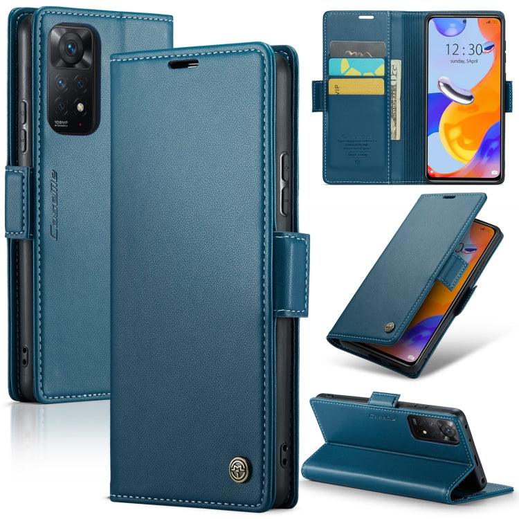 For Xiaomi Redmi Note 11 Pro 5G Global CaseMe 023 Butterfly Buckle Litchi Texture RFID Anti-theft Leather Phone Case(Blue) - Xiaomi Cases by CaseMe | Online Shopping UK | buy2fix