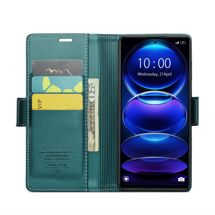 For Xiaomi Poco X5 Pro 5G CaseMe 023 Butterfly Buckle Litchi Texture RFID Anti-theft Leather Phone Case(Pearly Blue) - Xiaomi Cases by CaseMe | Online Shopping UK | buy2fix