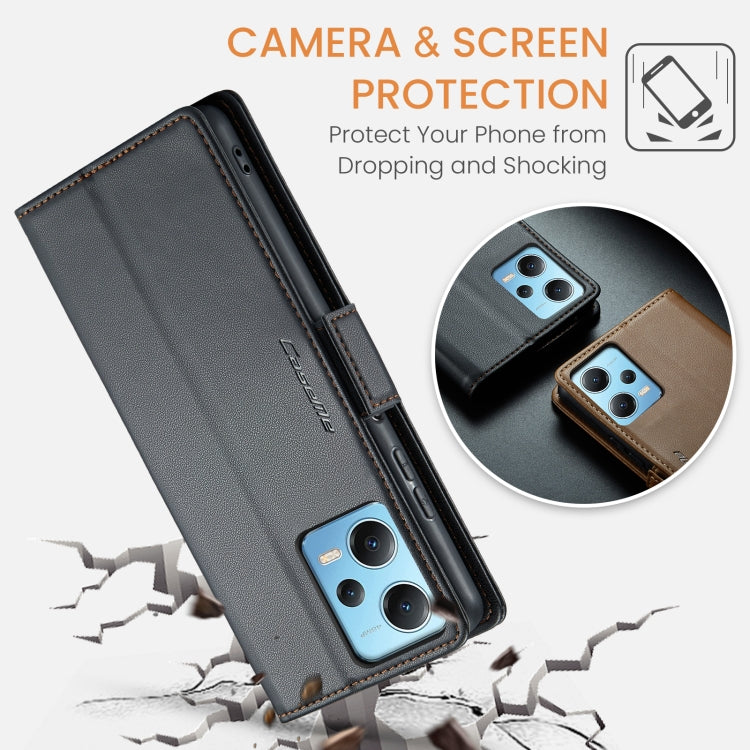 For Xiaomi Poco X5 5G CaseMe 023 Butterfly Buckle Litchi Texture RFID Anti-theft Leather Phone Case(Black) - Xiaomi Cases by CaseMe | Online Shopping UK | buy2fix