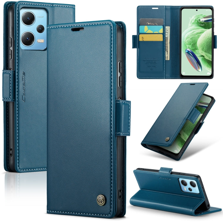 For Xiaomi Poco X5 5G CaseMe 023 Butterfly Buckle Litchi Texture RFID Anti-theft Leather Phone Case(Blue) - Xiaomi Cases by CaseMe | Online Shopping UK | buy2fix