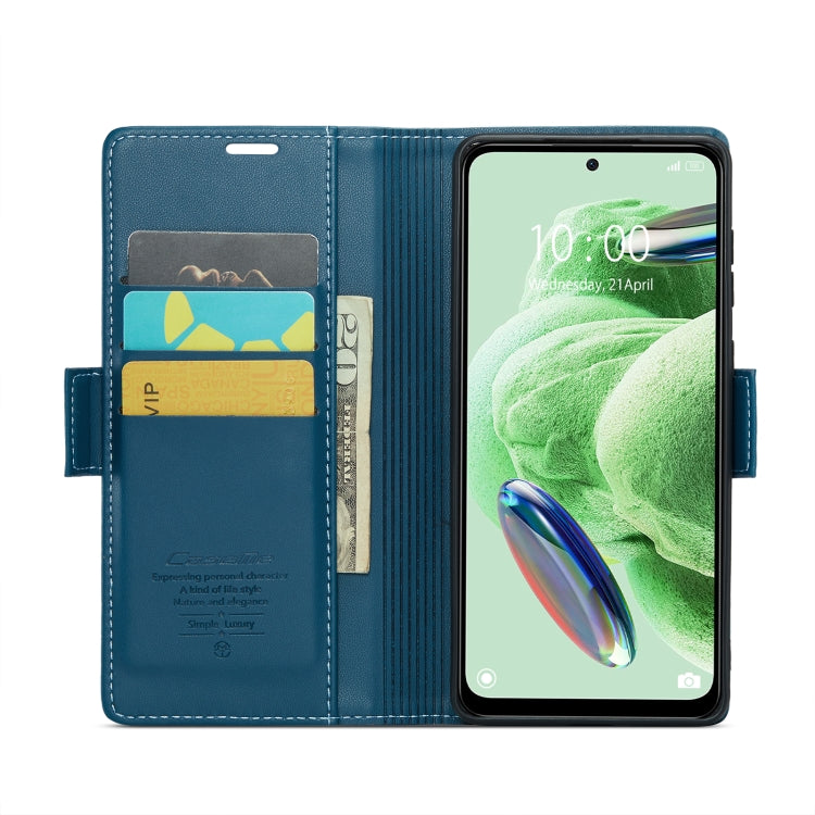 For Xiaomi Poco X5 5G CaseMe 023 Butterfly Buckle Litchi Texture RFID Anti-theft Leather Phone Case(Blue) - Xiaomi Cases by CaseMe | Online Shopping UK | buy2fix
