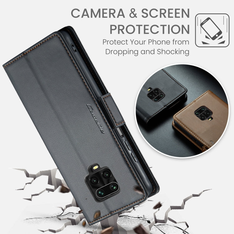 For Xiaomi Redmi Note 9S/Note 9 Pro/Note 9 Pro Max CaseMe 023 Butterfly Buckle Litchi Texture RFID Anti-theft Leather Phone Case(Black) by CaseMe