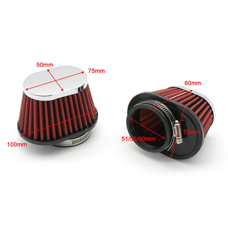 60mm XH-UN073 Mushroom Head Style Car Modified Air Filter Motorcycle Exhaust Filter(Black) - Air Intake System by buy2fix | Online Shopping UK | buy2fix