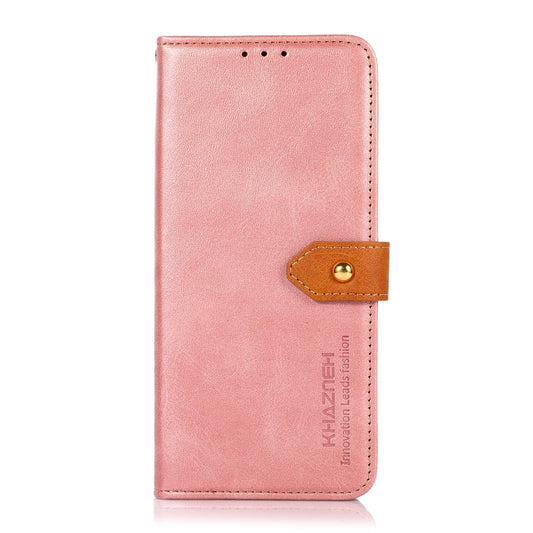 For Xiaomi Redmi Note 12S 4G KHAZNEH Dual-color Cowhide Texture Flip Leather Phone Case(Rose Gold) by buy2fix