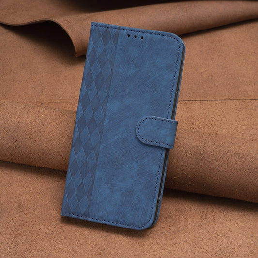 For Samsung Galaxy S23+ 5G Plaid Embossed Leather Phone Case(Blue) by buy2fix