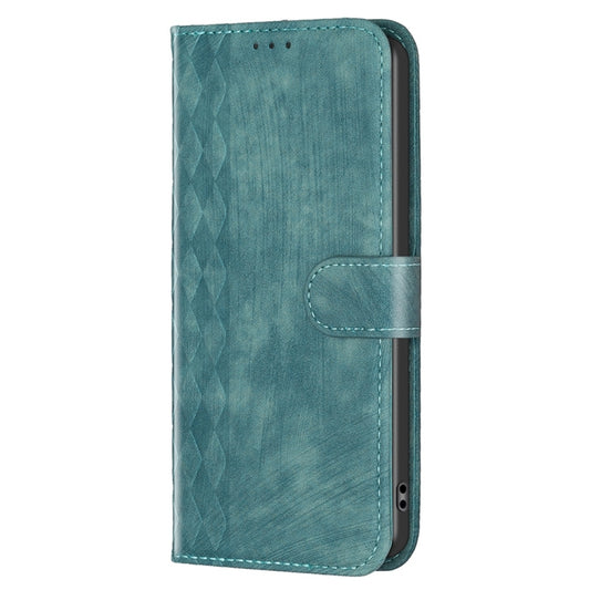 For Xiaomi 12 Plaid Embossed Leather Phone Case(Green) by buy2fix