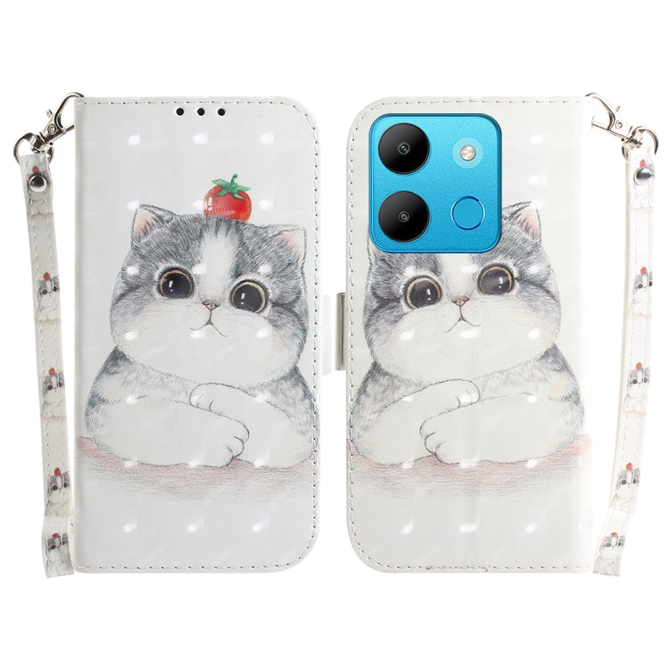 For Infinix Smart 7 African 3D Colored Horizontal Flip Leather Phone Case(Cute Cat) - Infinix Cases by buy2fix | Online Shopping UK | buy2fix