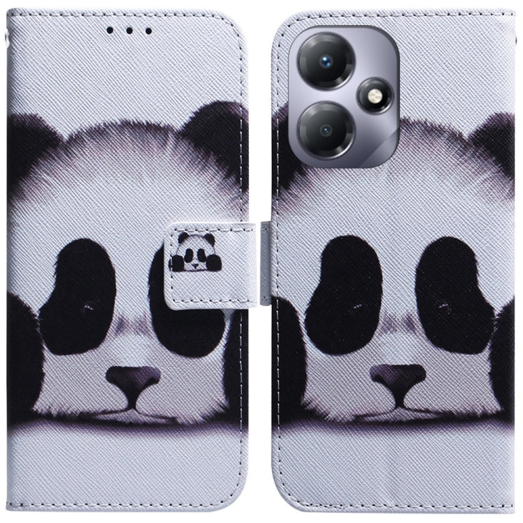 For Infinix Hot 30 Play Coloured Drawing Flip Leather Phone Case(Panda) - Infinix Cases by buy2fix | Online Shopping UK | buy2fix