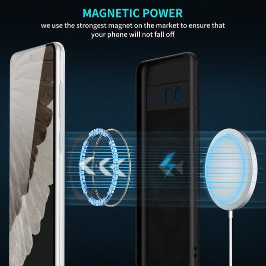 For Google Pixel 7a MagSafe Magnetic Liquid Silicone Phone Case(Black) - Google Cases by buy2fix | Online Shopping UK | buy2fix