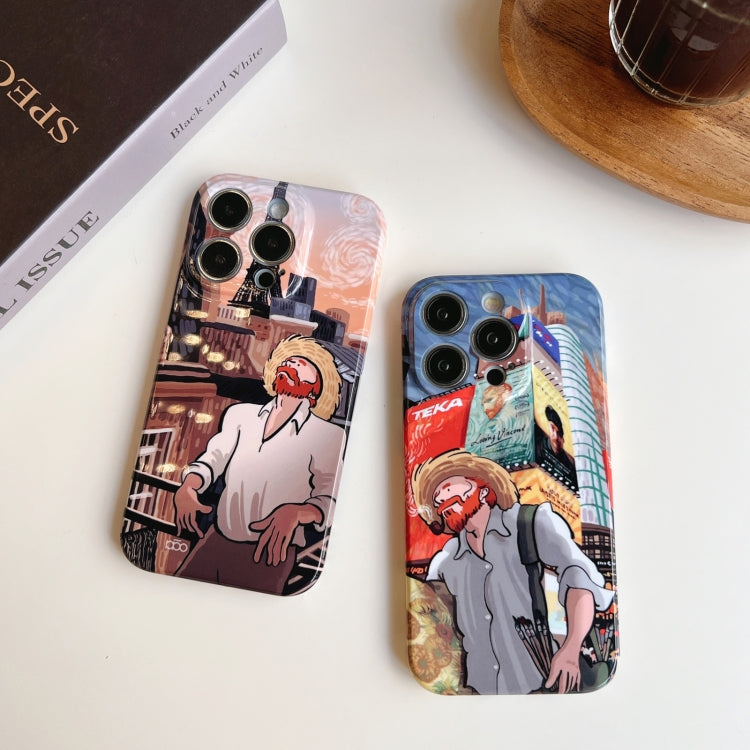 For iPhone 11 Precise Hole Oil Painting Pattern PC Phone Case(Painting) by buy2fix