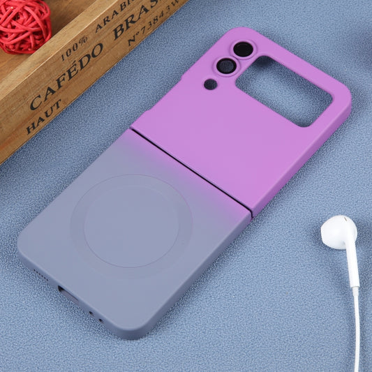 For Samsung Galaxy Z Flip3 5G Liquid TPU Silicone Gradient MagSafe Phone Case(Purple Grey) by buy2fix