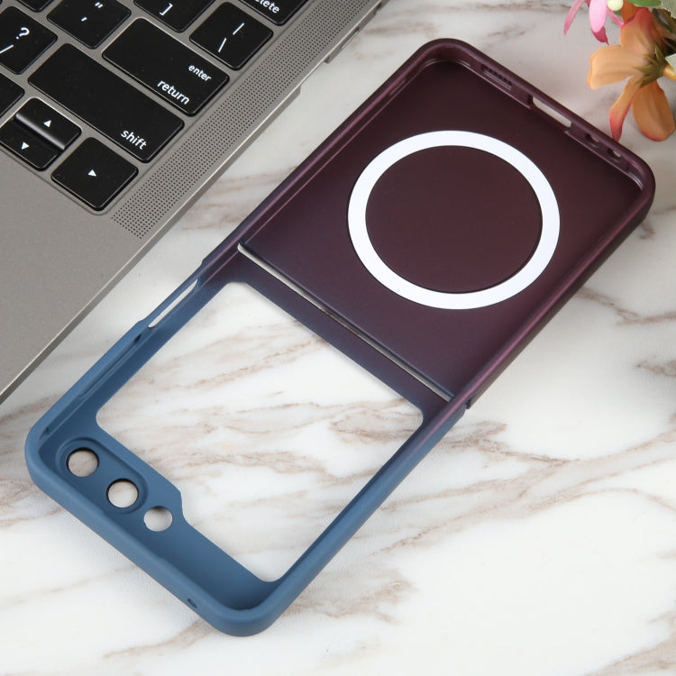 For Samsung Galaxy Z Flip5 Liquid TPU Silicone Gradient MagSafe Phone Case(Blue Purple) by buy2fix