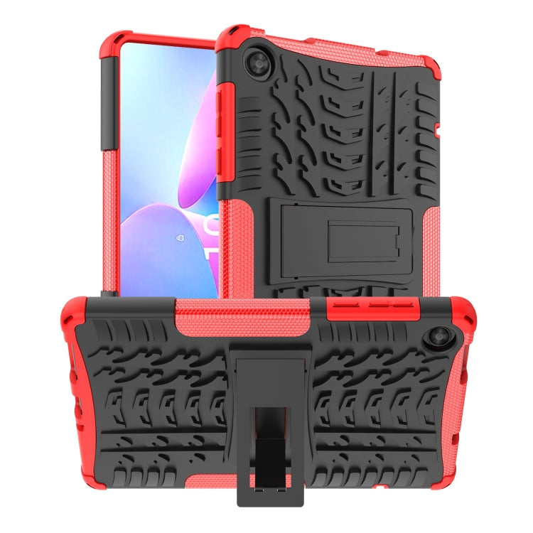 For Lenovo Tab M8 4th Gen Tire Texture TPU + PC Tablet Case with Holder(Red) - Lenovo by buy2fix | Online Shopping UK | buy2fix