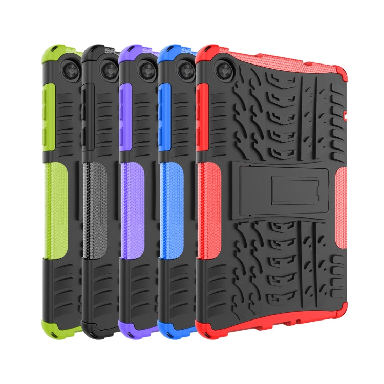 For Lenovo Tab M8 4th Gen Tire Texture TPU + PC Tablet Case with Holder(Red) - Lenovo by buy2fix | Online Shopping UK | buy2fix