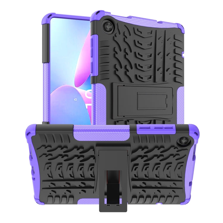 For Lenovo Tab M8 4th Gen Tire Texture TPU + PC Tablet Case with Holder(Purple) - Lenovo by buy2fix | Online Shopping UK | buy2fix