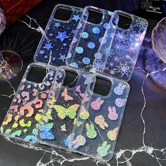 For iPhone 13 Pro Little Star Series Glitter Powder TPU Phone Case(Little Rabbit) by buy2fix