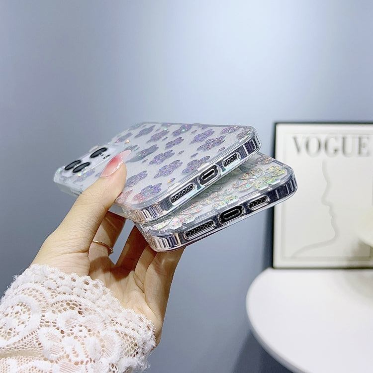 For iPhone 12 Pro Max Little Star Series Glitter Powder TPU Phone Case(Love Heart) by buy2fix