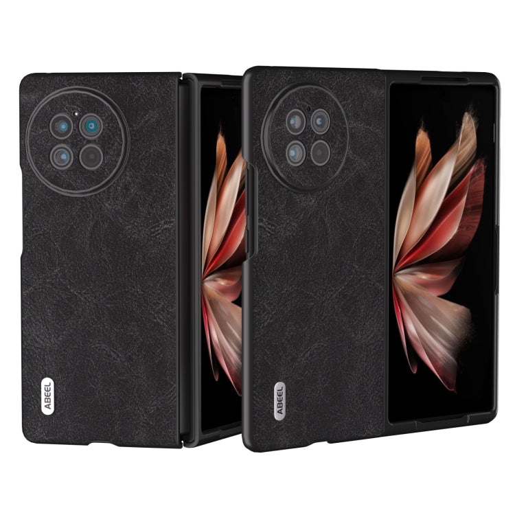 For vivo X Fold2 ABEEL Dream Litchi Texture PU Phone Case(Black) - vivo Cases by buy2fix | Online Shopping UK | buy2fix