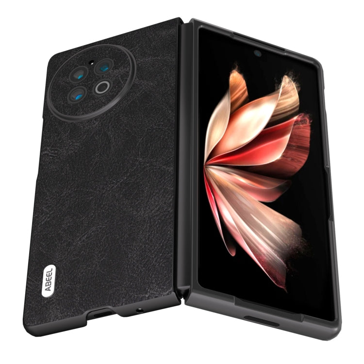 For vivo X Fold2 ABEEL Dream Litchi Texture PU Phone Case(Black) - vivo Cases by buy2fix | Online Shopping UK | buy2fix