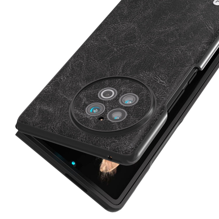 For vivo X Fold2 ABEEL Dream Litchi Texture PU Phone Case(Black) - vivo Cases by buy2fix | Online Shopping UK | buy2fix