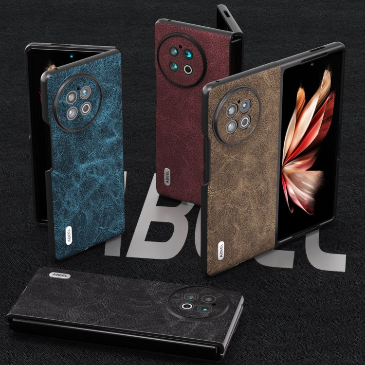 For vivo X Fold2 ABEEL Dream Litchi Texture PU Phone Case(Black) by buy2fix