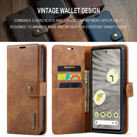 For Google Pixel 7A DG.MING Crazy Horse Texture Detachable Magnetic Leather Phone Case(Brown) by DG.MING