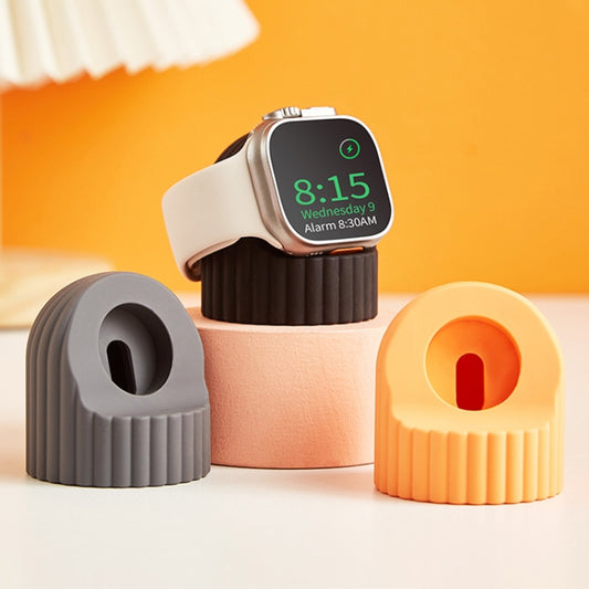 For Apple Watch Wave Pattern Silicone Watch Charging Stand(Black) by buy2fix