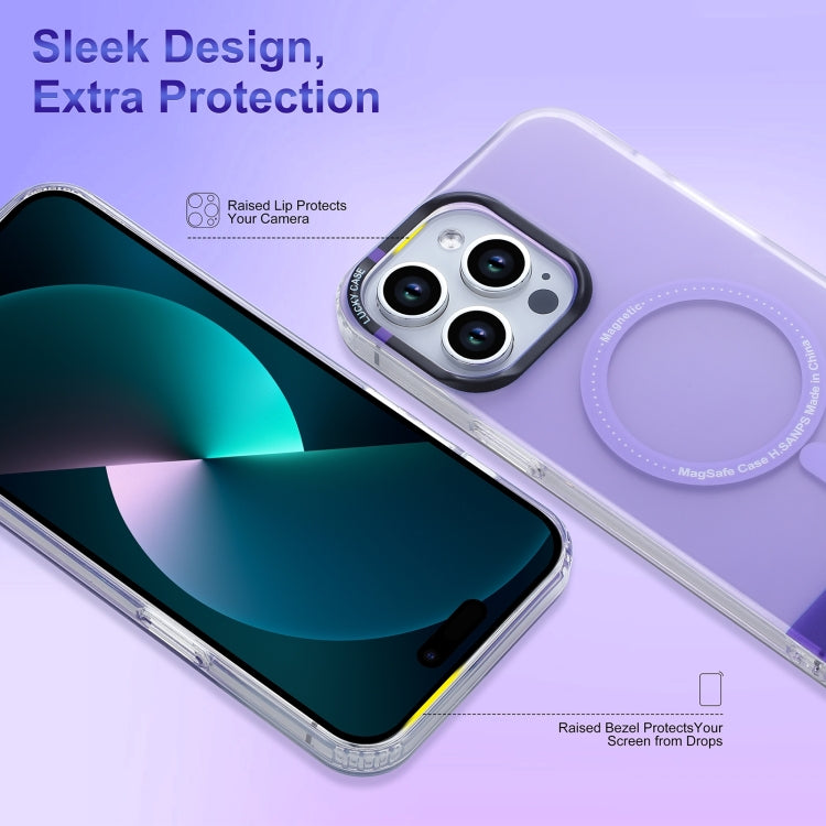 For iPhone 14 PC + TPU IMD MagSafe Magnetic Phone Case(Grey) - iPhone 14 Cases by buy2fix | Online Shopping UK | buy2fix