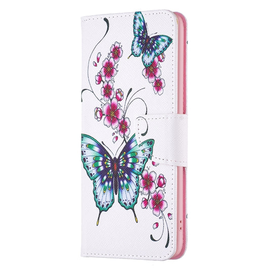 For Xiaomi Poco F5 5G / Redmi Note 12 Turbo Colored Drawing Pattern Leather Phone Case(Flowers Butterfly) by buy2fix