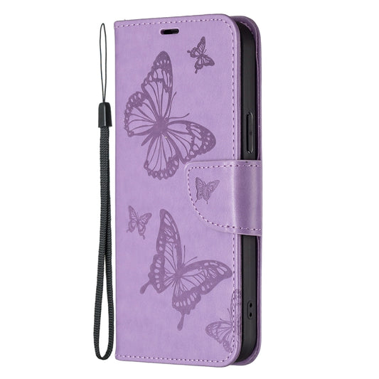 For Xiaomi Civi 3 5G Two Butterflies Embossing Leather Phone Case(Purple) by buy2fix