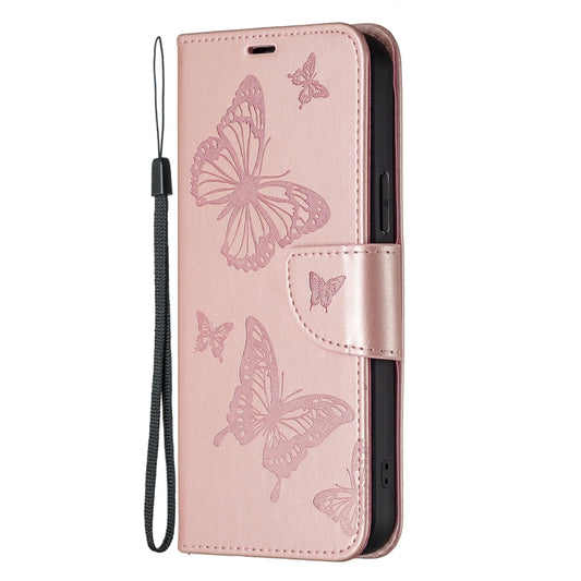 For Xiaomi Civi 3 5G Two Butterflies Embossing Leather Phone Case(Rose Gold) by buy2fix