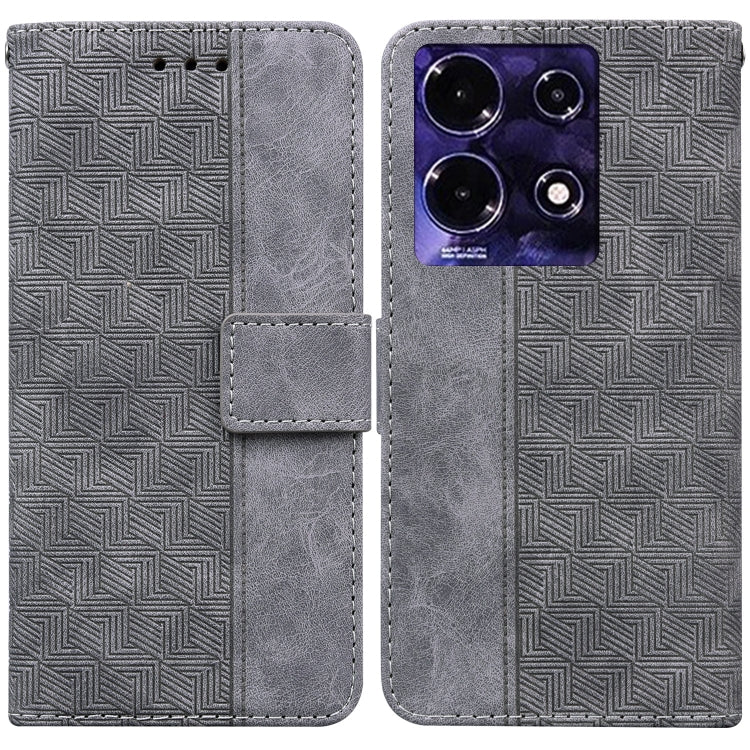 For Infinix Note 30 Geometric Embossed Leather Phone Case(Grey) - Infinix Cases by buy2fix | Online Shopping UK | buy2fix