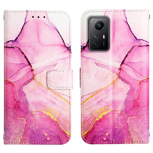 For Xiaomi Redmi Note 12S 4G Global PT003 Marble Pattern Flip Leather Phone Case(Pink Purple Gold LS001) by buy2fix