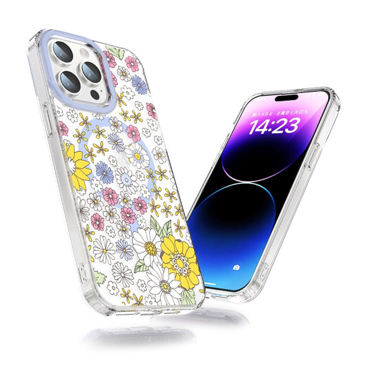 For iPhone 14 Pro Max MagSafe Magnetic TPU Phone Case(Little Flower) by buy2fix