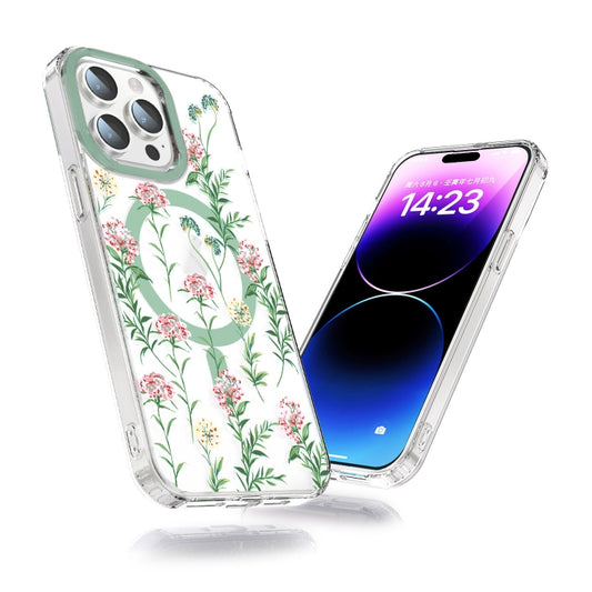 For iPhone 14 Pro MagSafe Magnetic TPU Phone Case(Vine Rose) by buy2fix
