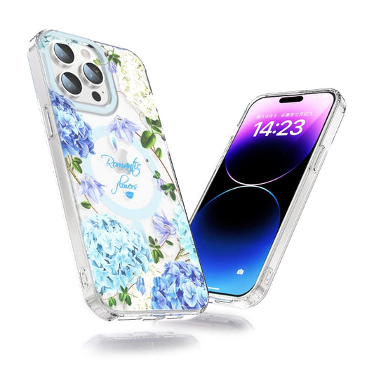 For iPhone 14 Pro MagSafe Magnetic TPU Phone Case(Small Floral) by buy2fix