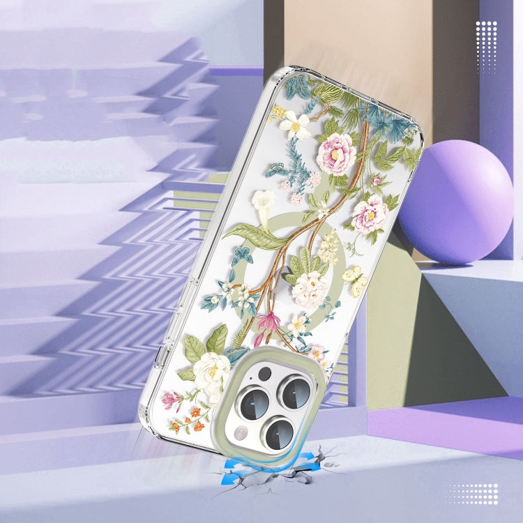 For iPhone 12 Pro MagSafe Magnetic TPU Phone Case(Blue Hydrangea Ball) by buy2fix