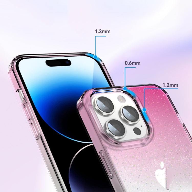 For iPhone 12 / 12 Pro Star Gradient Phone Case(Pink Blue) - iPhone 12 / 12 Pro Cases by buy2fix | Online Shopping UK | buy2fix